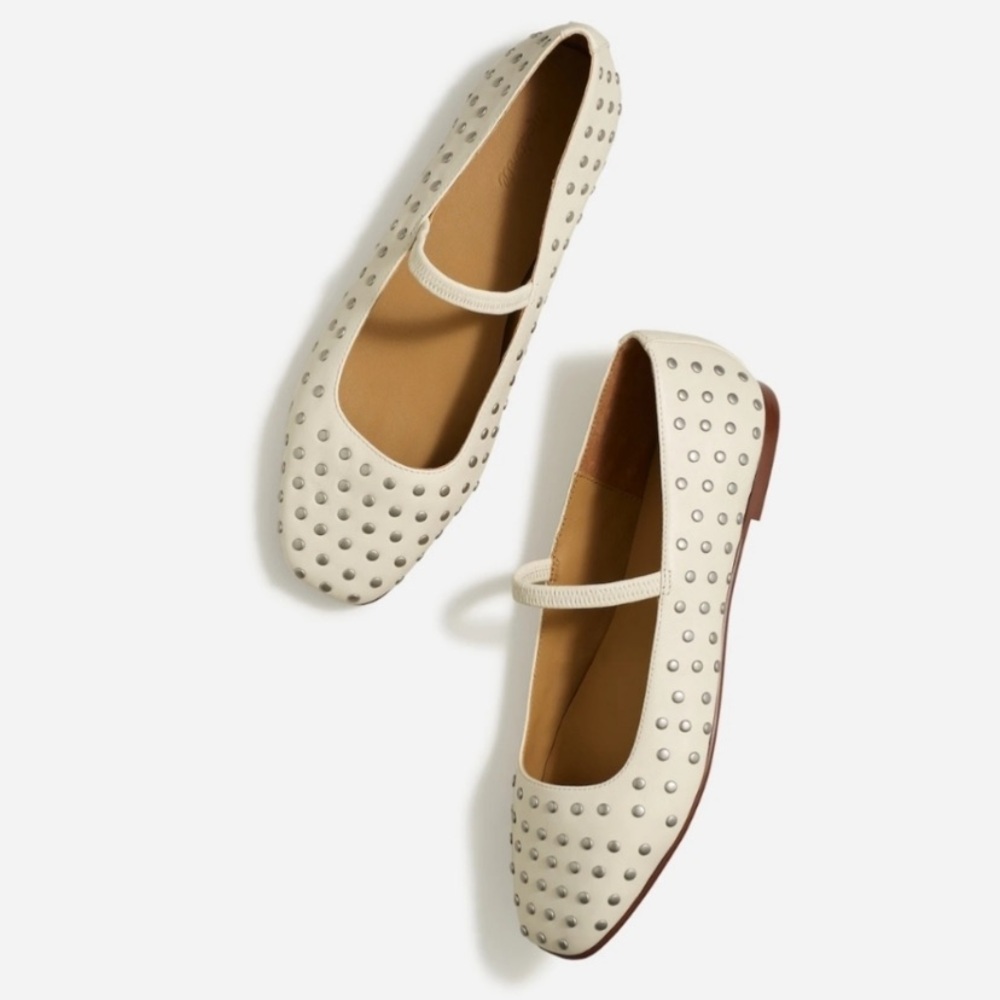 Madewell Cream Studded Flats